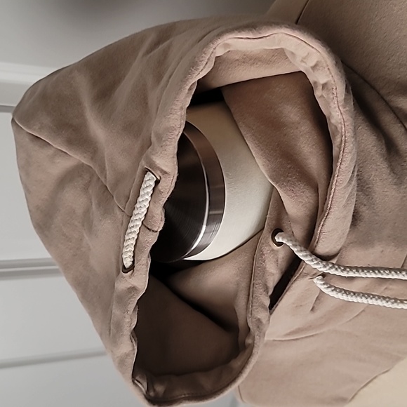 Ampersand Ave Madrid XL Tan and Black Casual Comfy Colorblock Hoodie Sweatshirt - Picture 8 of 14